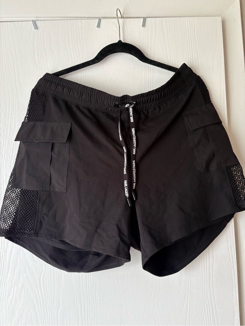 Karl Lagerfeld Black Women's Active Cargo Shorts